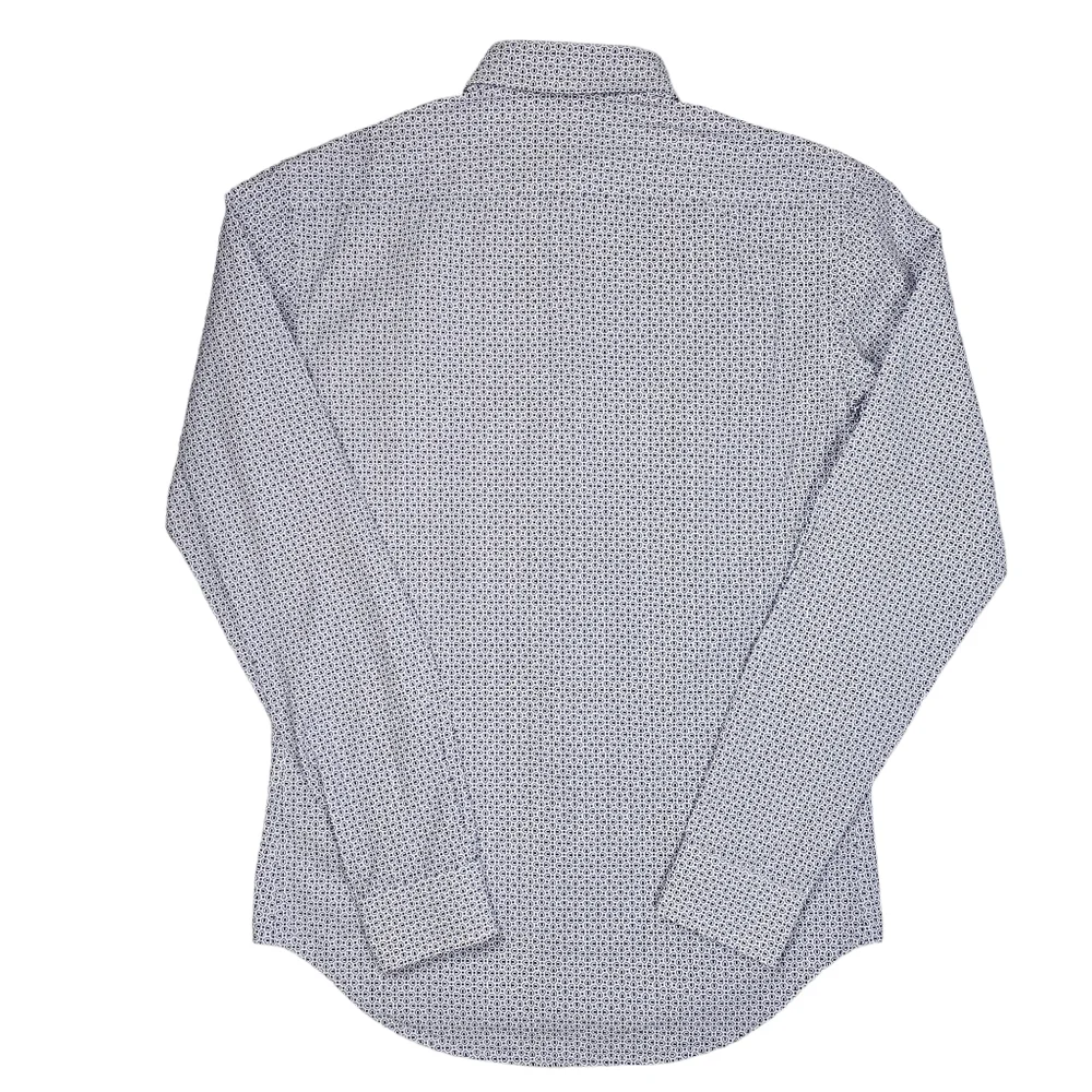 Zara Man Long Sleeve Slim Fit Button Down Shirt Blue White Men's Size Medium - Picture 3 of 15